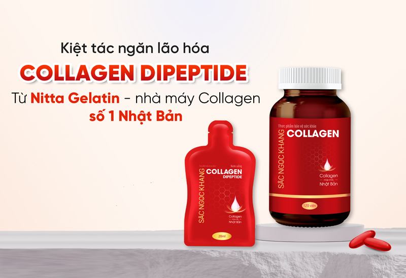 Viên uống Collagen và Nước uống Collagen Dipeptide Sắc Ngọc Khang