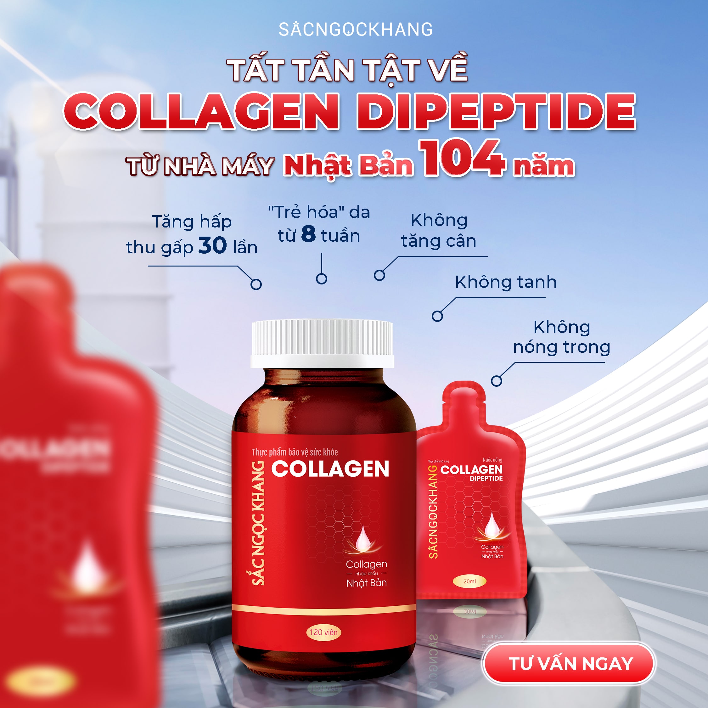 Collagen Dipeptide Sắc Ngọc Khang - Chất lượng Nhật Bản, giá cả Việt Nam