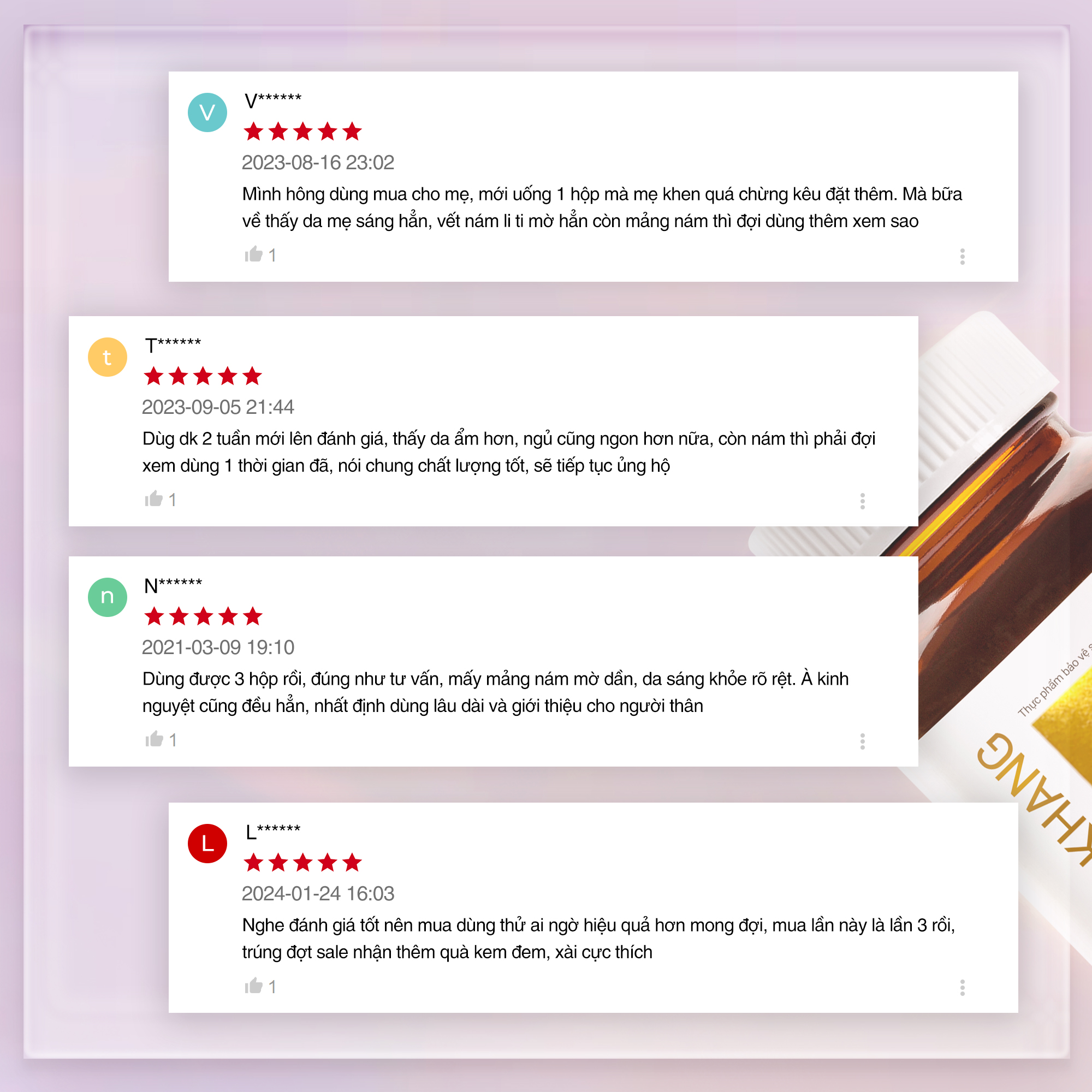 Review của khách hàng về Viên uống Sắc Ngọc Khang