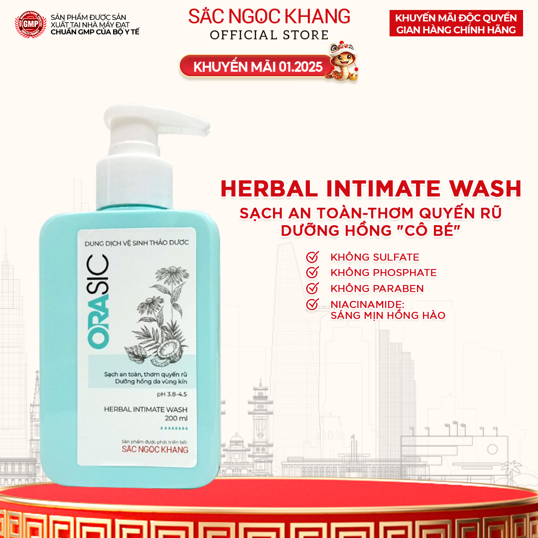 Dung Dịch Vệ Sinh Thảo Dược Orasic Sắc Ngọc Khang 200ml