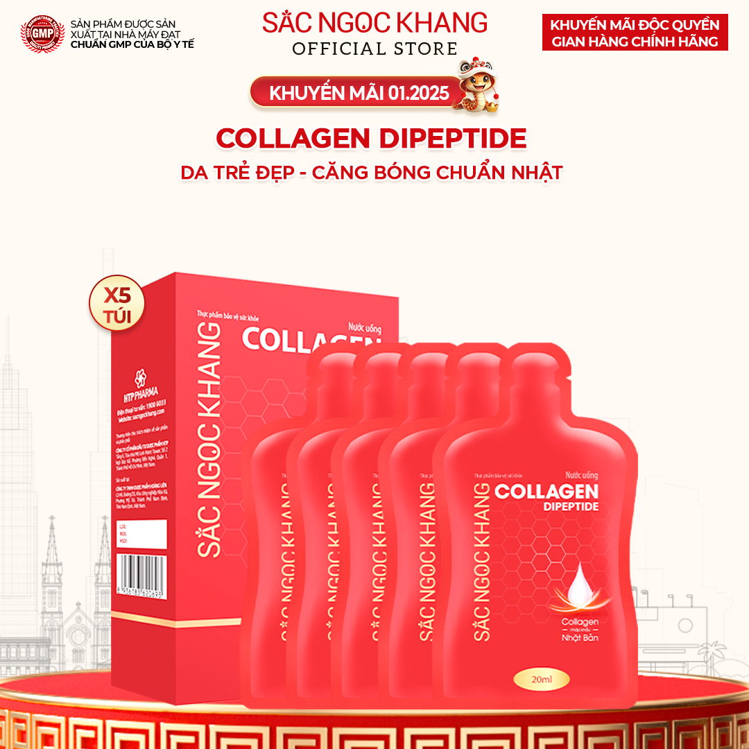 Nước Uống Collagen Dipeptide Sắc Ngọc Khang Hộp 5 Túi