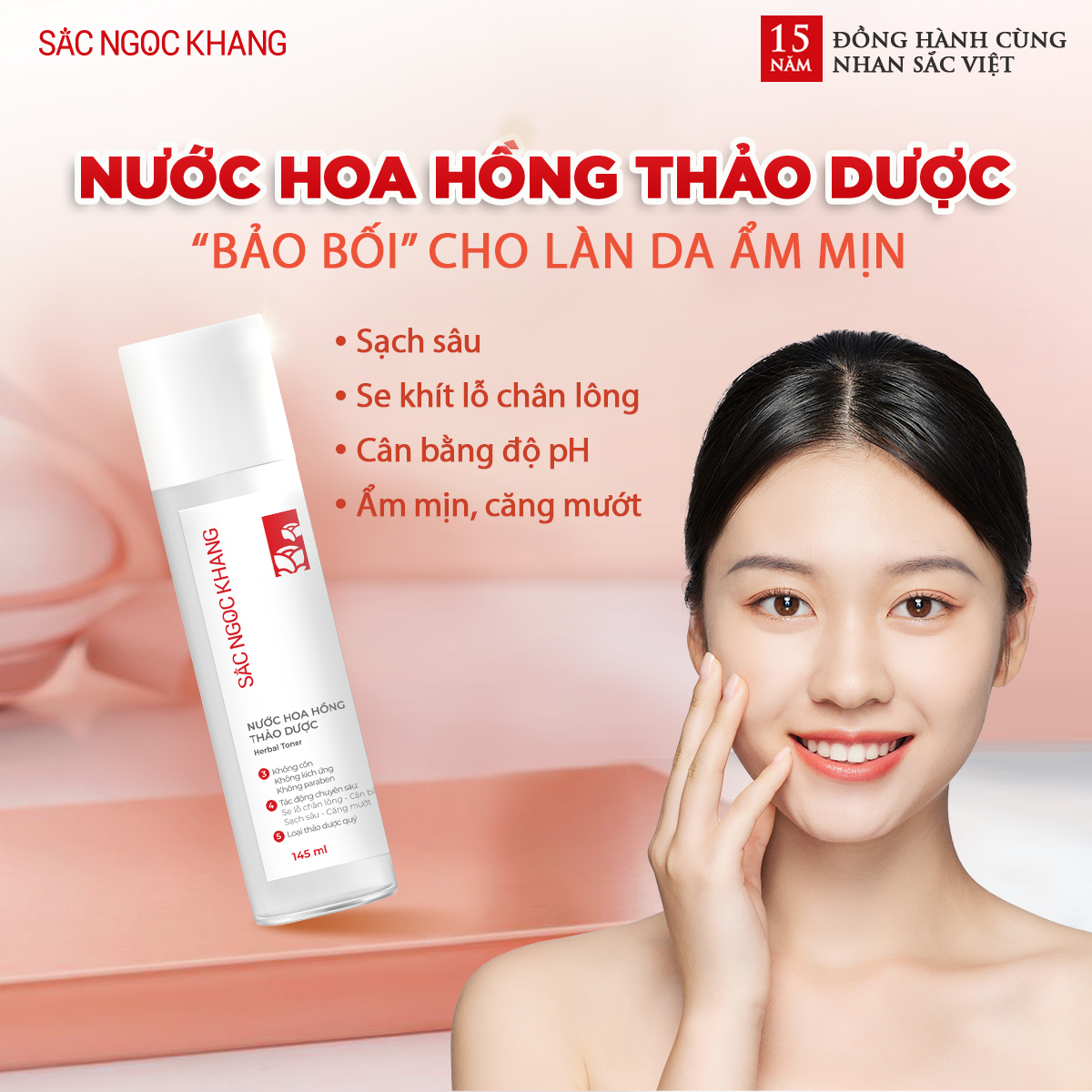 Công dụng của Nước Hoa Hồng Thảo Dược Sắc Ngọc Khang