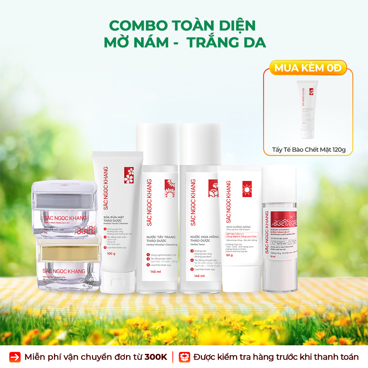 Trọn Bộ Chăm Sóc Da Toàn Diện Sắc Ngọc Khang (Size lớn)