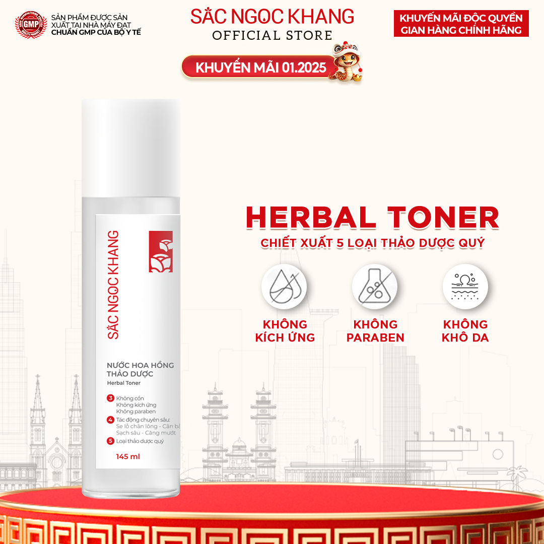 Nước Hoa Hồng Thảo Dược Sắc Ngọc Khang 145ml