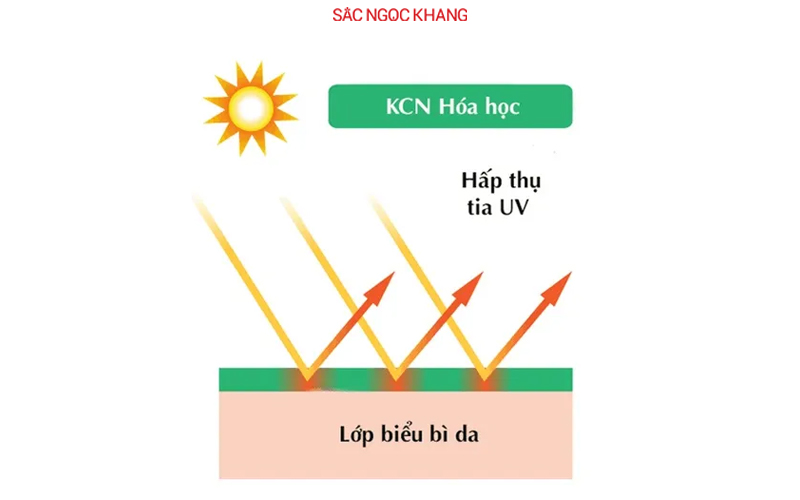 Kem chống nắng hóa học hấp thụ năng lượng từ tia UV và chuyển đổi nó thành nhiệt