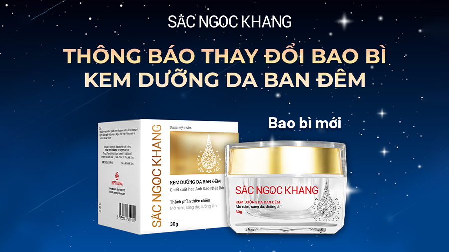thông báo thay đổi bao bì kem đêm