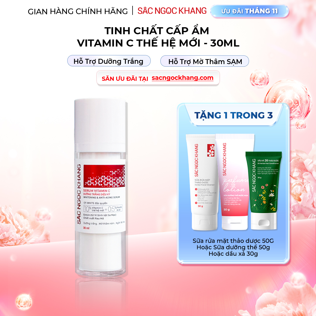 1729569618535680984 Serum Vitamin C Sắc Ngọc Khang 30ml - Tinh chất dưỡng trắng da diệu kỳ, mờ thâm nám, tàn nhang - Ảnh 1