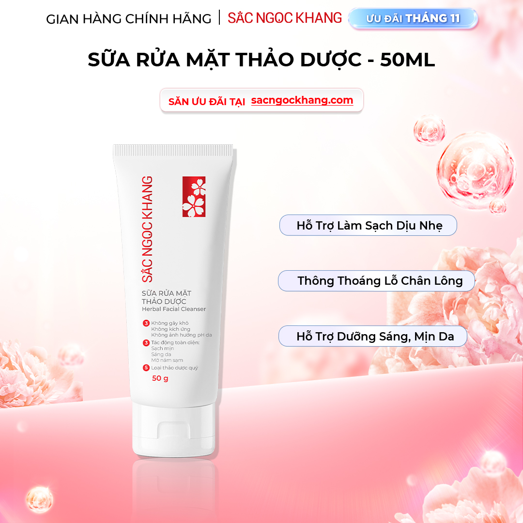 1729621512608910296 Sữa Rửa Mặt Thảo Dược Sắc Ngọc Khang (Herbal Facial Cleanser) 50g - Ảnh 1