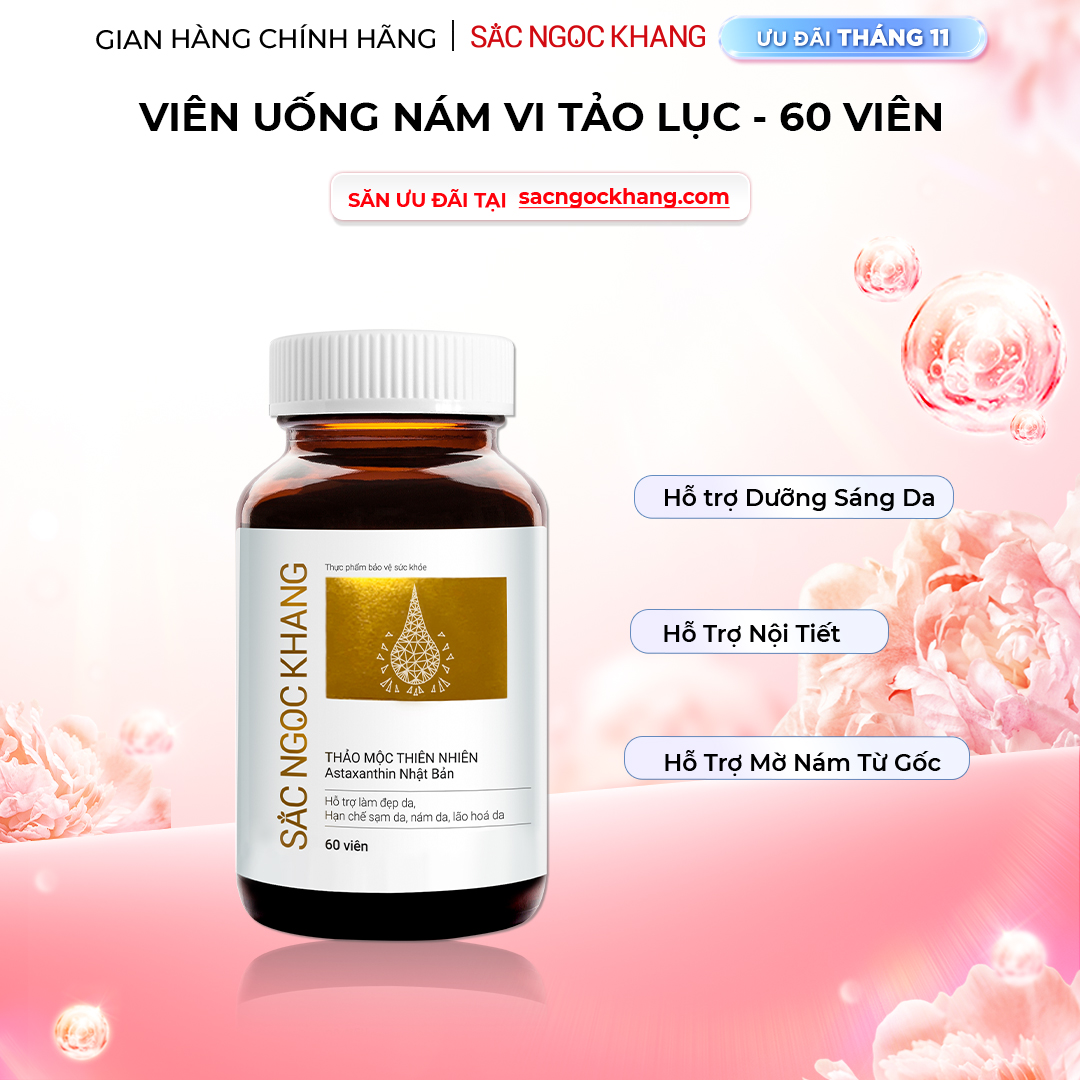 1729621518220495832 Viên Uống Vi Tảo Lục Sắc Ngọc Khang Mờ Nám, Đẹp Da, Hạn Chế Lão Hóa 60v - Ảnh 1