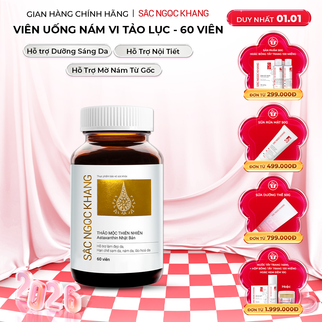 1729621518220495832 Viên Uống Vi Tảo Lục Sắc Ngọc Khang Mờ Nám, Đẹp Da, Hạn Chế Lão Hóa 60v - Ảnh 1