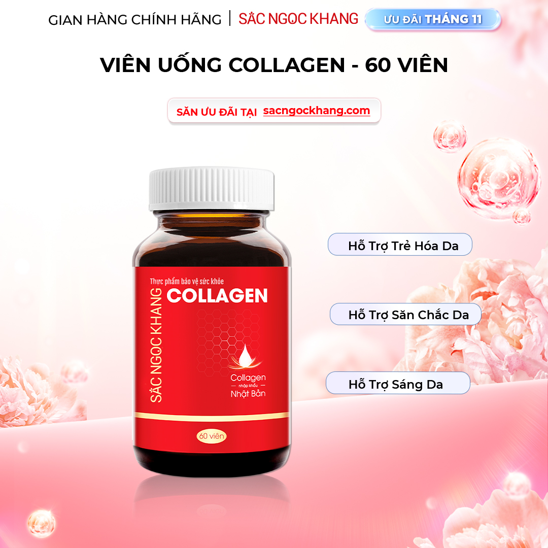 1729622860127833048 Viên Uống Collagen Dipeptide Mờ Nếp Nhăn - Dưỡng Ẩm Mịn Da Sắc Ngọc Khang hộp 60 viên - Ảnh 1
