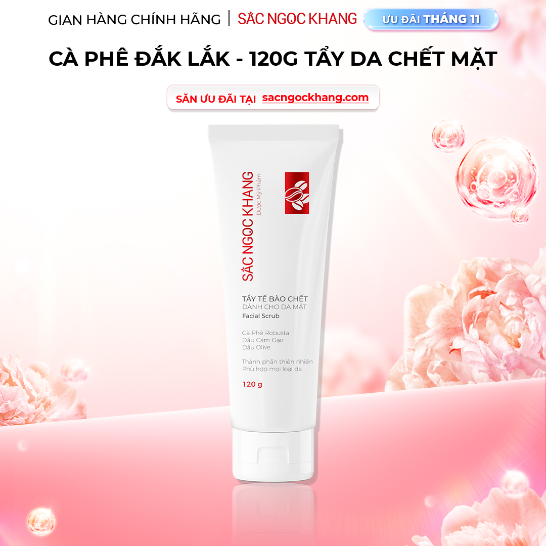 1729636992310545368 Tẩy Tế Bào Chết Cà Phê Dành Cho Da Mặt Sắc Ngọc Khang (Facial Scrub) (Tuýp 120 g) - Ảnh 1