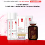 Combo Mờ Nám, Đẹp Da Sắc Ngọc Khang: Sữa Rửa Mặt 50g, Nước Tẩy Trang Thảo Dược 145ml, Nước Hoa Hồng Thảo Dược 145ml, Kem Dưỡng Da Ban Đêm 10g, Kem Chống Nắng "Sa Mạc", Viên Uống Sắc Ngọc Khang ++ 60v (Phiên bản cao cấp)