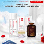 Combo Mờ Nám, Đẹp Da Sắc Ngọc Khang: Sữa Rửa Mặt 50g, Nước Tẩy Trang Thảo Dược 145ml, Nước Hoa Hồng Thảo Dược 145ml, Kem Dưỡng Da Ban Đêm 10g, Kem Chống Nắng "Sa Mạc", Viên Uống Sắc Ngọc Khang ++ 60v (Phiên bản cao cấp)
