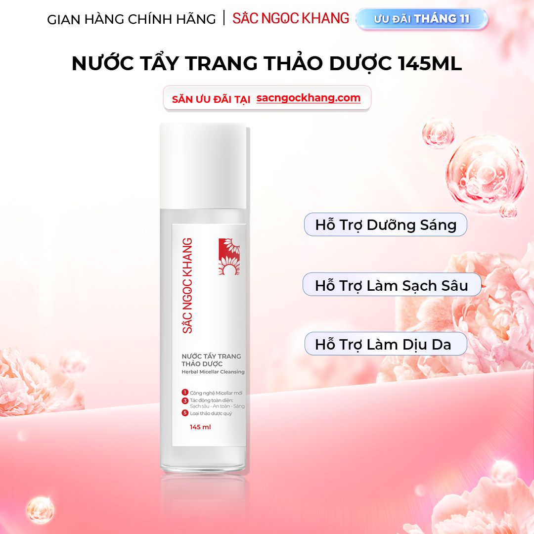 1729646951331171288 Nước Tẩy Trang Thảo Dược Sắc Ngọc Khang 145ml (Micellar Cleansing Water) - Ảnh 1