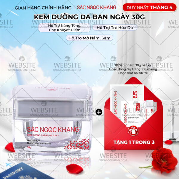Kem Dưỡng Trắng Da Ban Ngày 5 in 1 - Sắc Ngọc Khang 30g