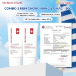Combo 02 Kem Chống Nắng "Sa Mạc" Nâng Tông Sắc Ngọc Khang 50g