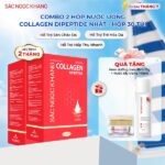 Combo 2 Nước Uống Collagen Dipeptide Mờ Nếp Nhăn - Dưỡng Ẩm Mịn Sắc Ngọc Khang (tặng nước tẩy trang và kem đêm 10g) - Liệu trình 2 tháng