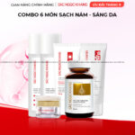 Combo Toàn Diện Mờ Nám, Đẹp Da Sắc Ngọc Khang: Nước tẩy trang 145ml, sữa rửa mặt 50g, nước hoa hồng 145ml, kem chống nắng 50g, kem dưỡng da ban đêm 10g, viên uống vi tảo lục 60v (phiên bản thường)