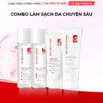 Combo Làm Sạch Da Chuyên Sâu Sắc Ngọc Khang (Sữa rửa mặt Thảo Dược 100g + Nước Hoa Hồng Thảo Dược 145ml + Nước Tẩy Trang Thảo Dược 145ml + Tẩy TBC 120g)