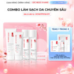 Combo Làm Sạch Da Chuyên Sâu Sắc Ngọc Khang (Sữa rửa mặt Thảo Dược 100g + Nước Hoa Hồng Thảo Dược 145ml + Nước Tẩy Trang Thảo Dược 145ml + Tẩy TBC 120g)