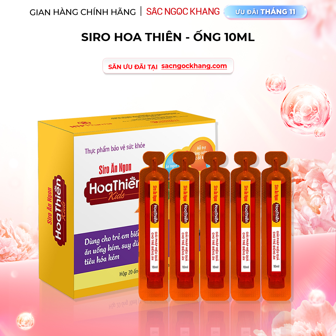 1730190401360858072 Siro ăn ngon Hoa Thiên Hộp 20 ống 10ml giúp bé ăn ngon, hổ trợ phát triển trí não, tăng sức đề kháng của bé - Ảnh 1