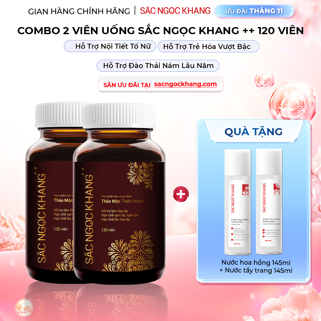 1731031766479637464 Combo 2 Viên Uống Mờ Nám, Hạn Chế Lão Hóa, Khỏe Đẹp Da Sắc Ngọc Khang++ (Liệu trình 2 tháng) - Ảnh 1