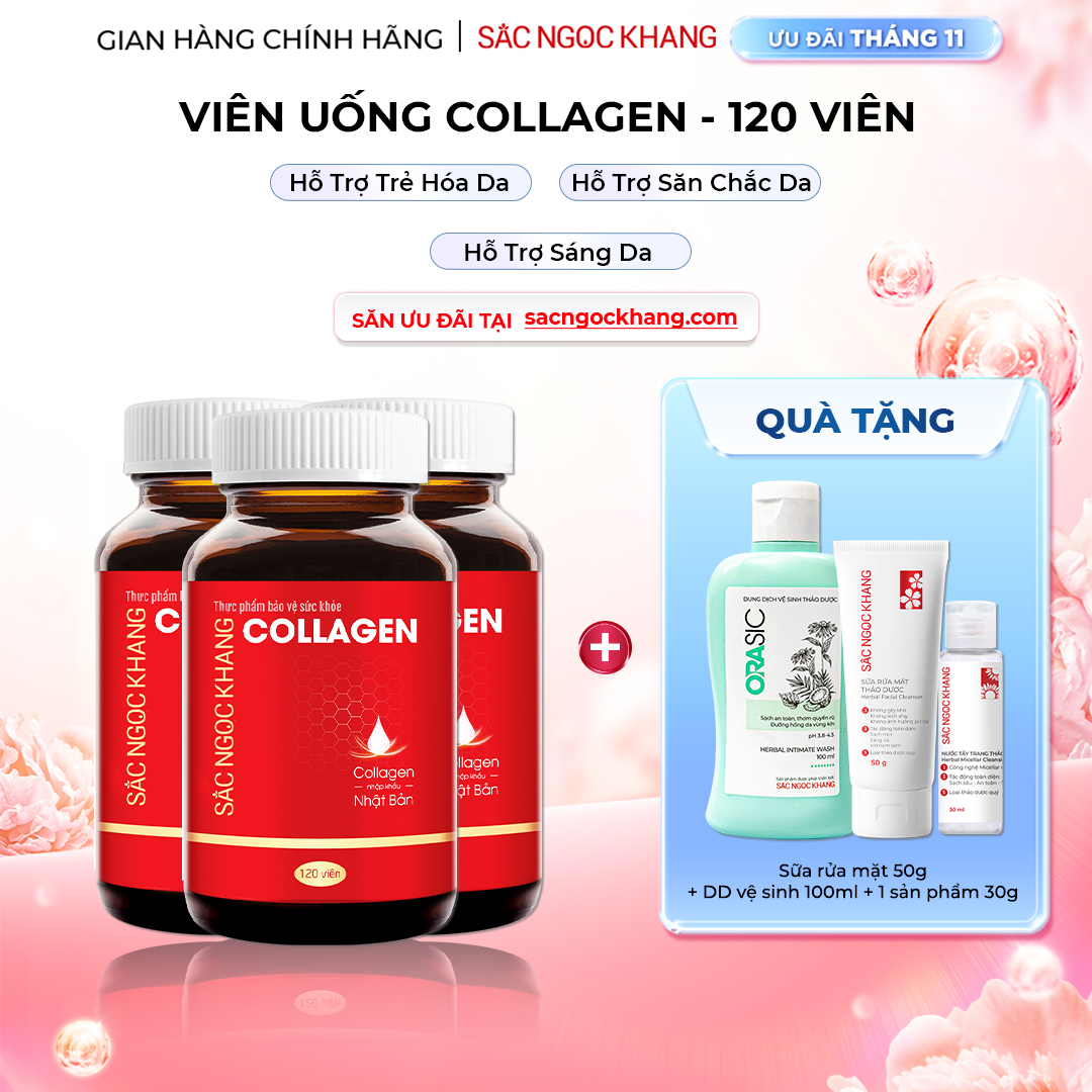 1731181278475028440 Combo 3 Viên Uống Collagen Dipeptide Mờ Nếp Nhăn - Dưỡng Ẩm Mịn Sắc Ngọc Khang - Ảnh 1