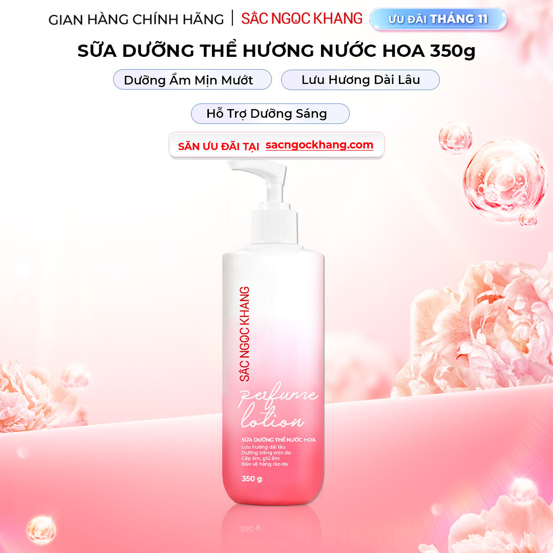 1731598387505302488 Sữa Dưỡng Thể Nước Hoa Dưỡng Trắng Da Mịn Màng Sắc Ngọc Khang 350g - Ảnh 1