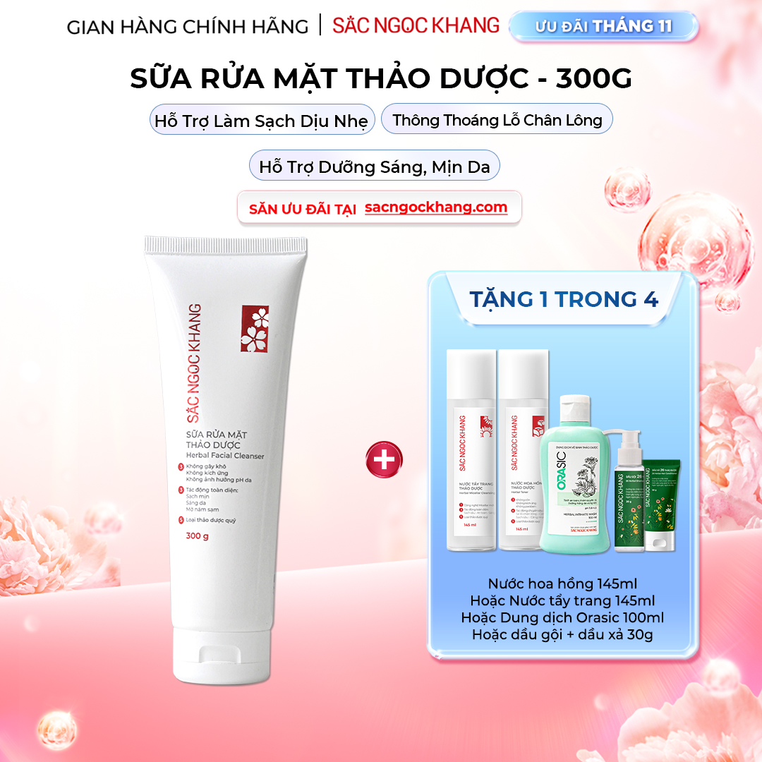 1731638334102734808 Sữa Rửa Mặt Thảo Dược Dịu Nhẹ Sắc Ngọc Khang (Herbal Facial Cleanser) 300g - Ảnh 1