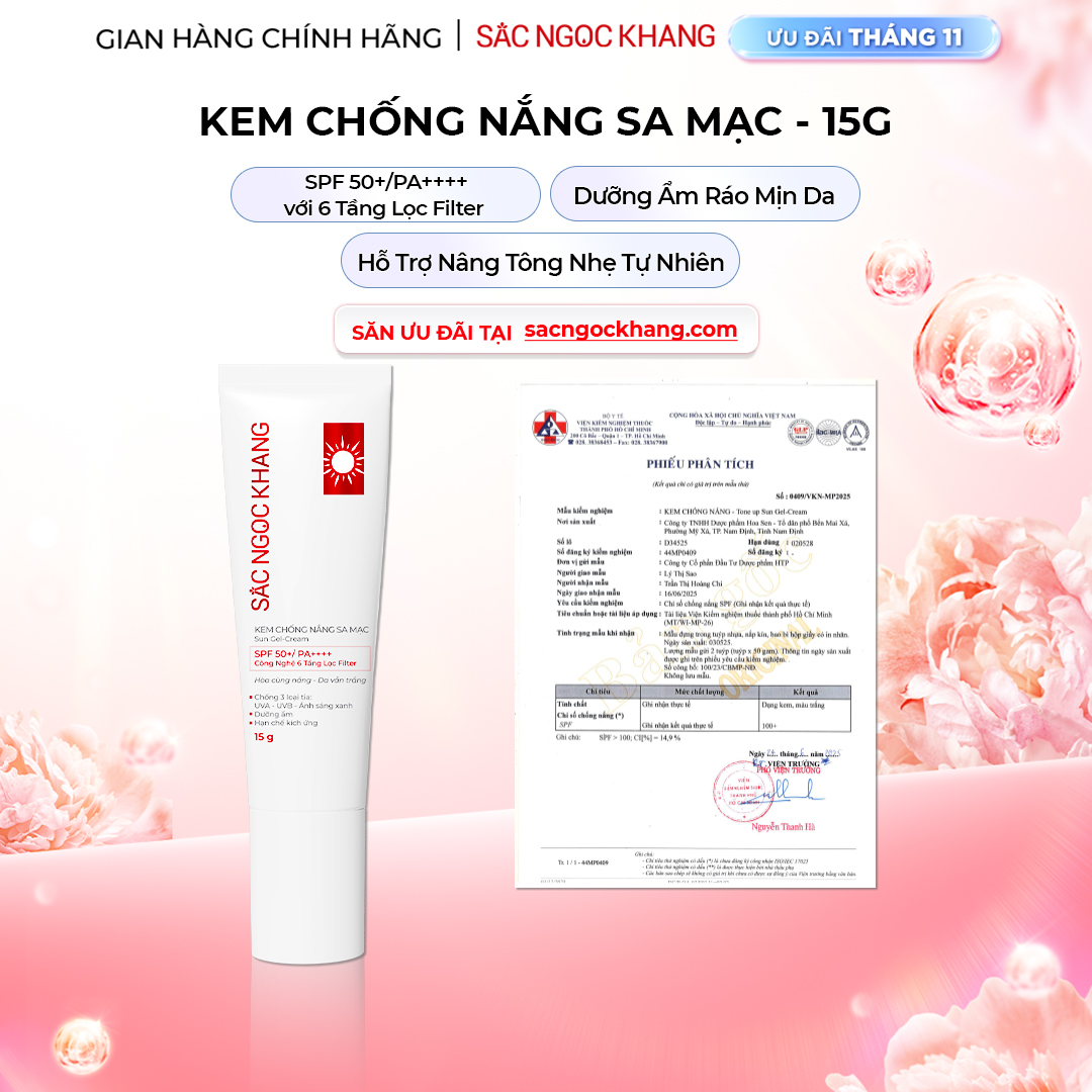1732074106699156440 Kem Chống Nắng "Sa Mạc" SPF50+/PA++++ 15g (Nâng tone tự nhiên) - Ảnh 1