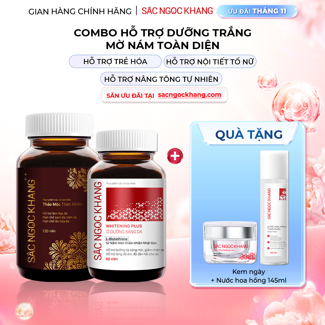 1732090816532876248 Combo Hỗ Trợ Mờ Nám - Dưỡng Trắng Cao Cấp Sắc Ngọc Khang - Ảnh 1