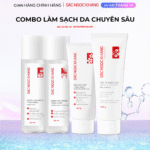 Combo Làm Sạch Da Chuyên Sâu Sắc Ngọc Khang (Sữa rửa mặt Thảo Dược 100g + Nước Hoa Hồng Thảo Dược 145ml + Nước Tẩy Trang Thảo Dược 145ml + Tẩy TBC 120g)