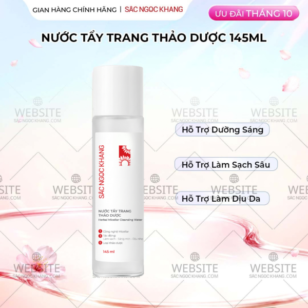 Nước Tẩy Trang Thảo Dược Sắc Ngọc Khang 145ml (Micellar Cleansing Water)