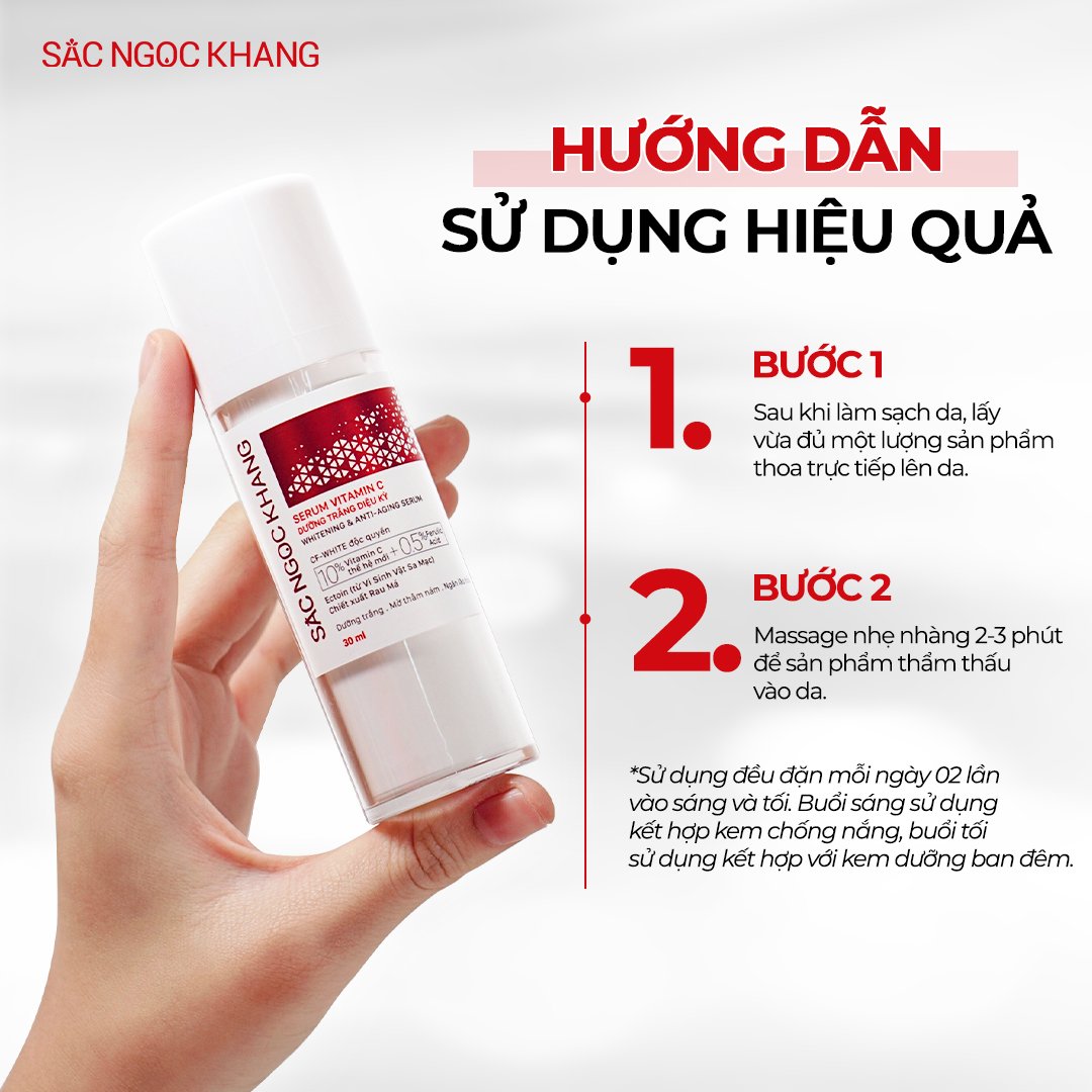 Hướng dẫn sử dụng serum Vitamin C thế hệ mới