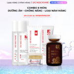 Combo Mờ Nám, Đẹp Da Sắc Ngọc Khang: Sữa Rửa Mặt 50g, Nước Tẩy Trang Thảo Dược 145ml, Nước Hoa Hồng Thảo Dược 145ml, Kem Dưỡng Da Ban Đêm 10g, Kem Chống Nắng "Sa Mạc", Viên Uống Sắc Ngọc Khang ++ 60v (Phiên bản cao cấp)