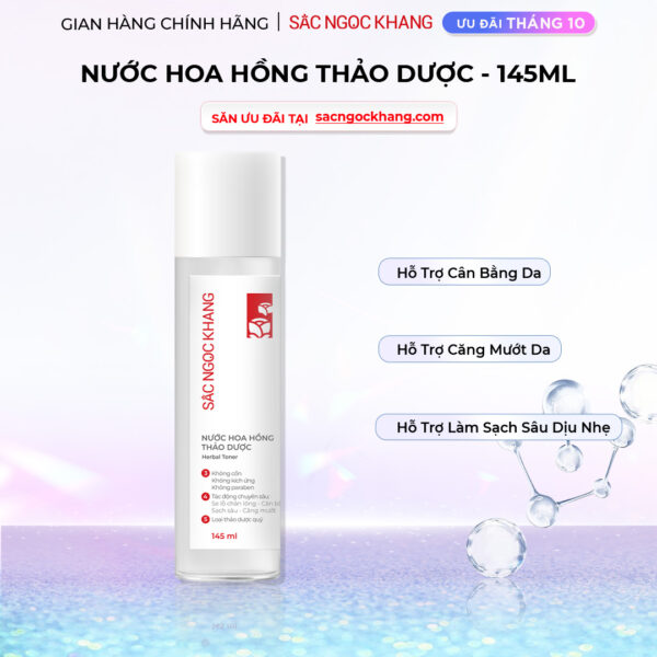 Nước Hoa Hồng Thảo Dược Sắc Ngọc Khang 145ml ( Herbal Toner) - Bản nâng cấp