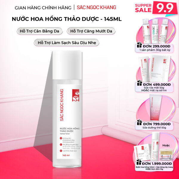 Nước Hoa Hồng Thảo Dược Sắc Ngọc Khang 145ml ( Herbal Toner) - Bản nâng cấp