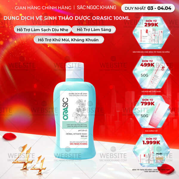 Dung Dịch Vệ Sinh Thảo Dược Orasic Sắc Ngọc Khang (Herbal Intimate Wash) 100ml
