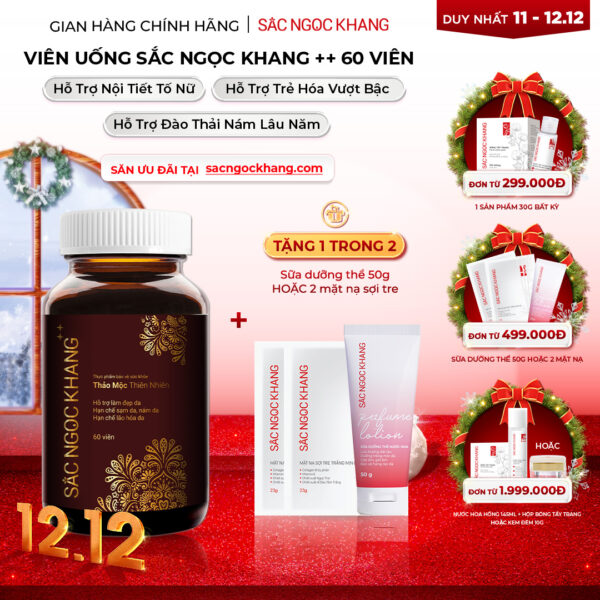 Viên Uống Mờ Nám, Hạn Chế Lão Hóa, Khỏe Đẹp Da Sắc Ngọc Khang++ Hộp 60 Viên