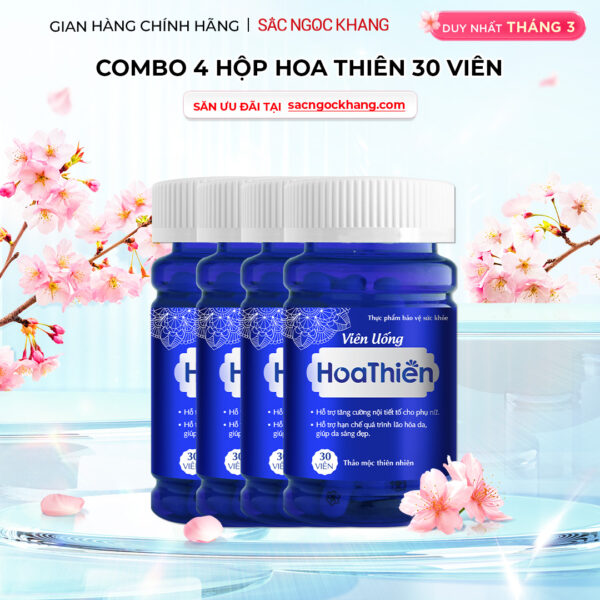 Combo 4 Hộp Viên Uống Cân Bằng Nội Tiết Hoa Thiên (30 viên/hộp)