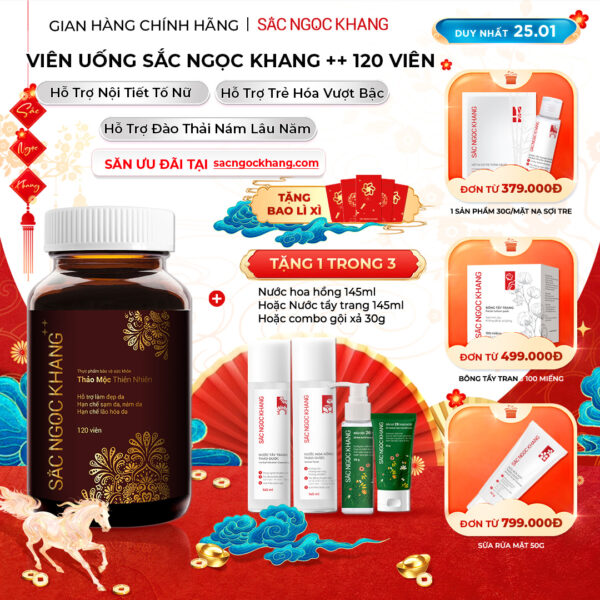 Viên Uống Mờ Nám, Hạn Chế Lão Hóa, Khỏe Đẹp Da Sắc Ngọc Khang ++ 120v