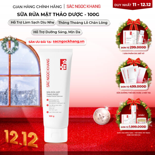 Sữa Rửa Mặt Thảo Dược Dịu Nhẹ Sắc Ngọc Khang (Herbal Facial Cleanser) 100g