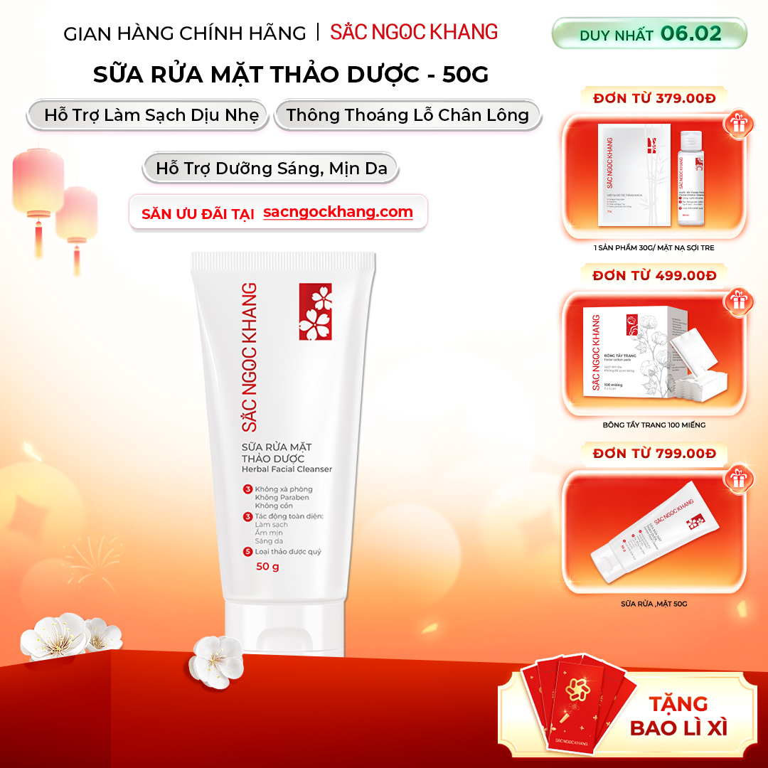 1729621512608910296 Sữa Rửa Mặt Thảo Dược Sắc Ngọc Khang (Herbal Facial Cleanser) 50g - Ảnh 1