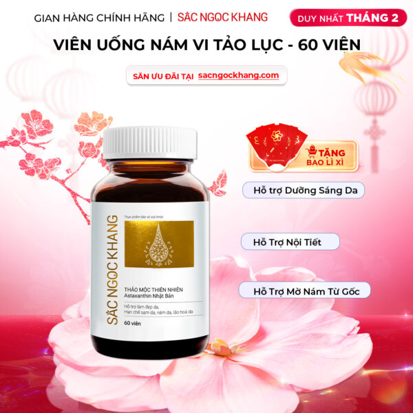 Viên Uống Vi Tảo Lục Sắc Ngọc Khang Mờ Nám, Đẹp Da, Hạn Chế Lão Hóa 60v