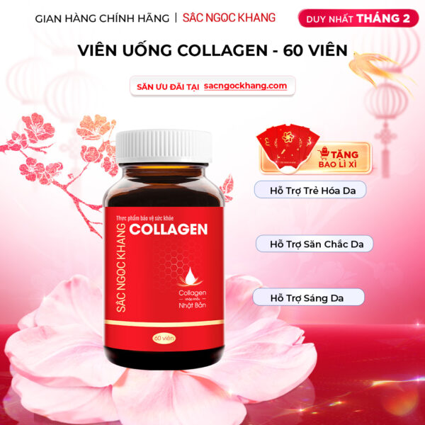 Viên Uống Collagen Dipeptide Mờ Nếp Nhăn - Dưỡng Ẩm Mịn Da Sắc Ngọc Khang hộp 60 viên