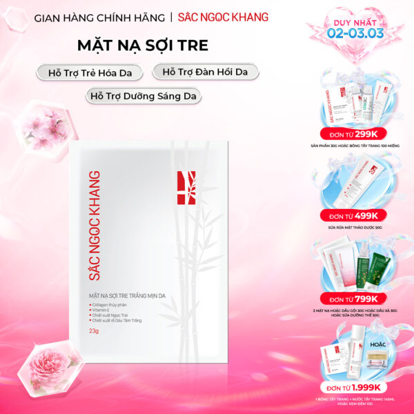 Mặt Nạ Sợi Tre Trắng Mịn Da Sắc Ngọc Khang (1 miếng/25g)