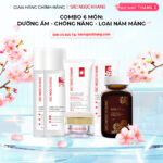Combo Mờ Nám, Đẹp Da Sắc Ngọc Khang: Sữa Rửa Mặt 50g, Nước Tẩy Trang Thảo Dược 145ml, Nước Hoa Hồng Thảo Dược 145ml, Kem Dưỡng Da Ban Đêm 10g, Kem Chống Nắng "Sa Mạc", Viên Uống Sắc Ngọc Khang ++ 60v (Phiên bản cao cấp)