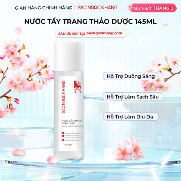 Nước Tẩy Trang Thảo Dược Sắc Ngọc Khang 145ml (Micellar Cleansing Water)