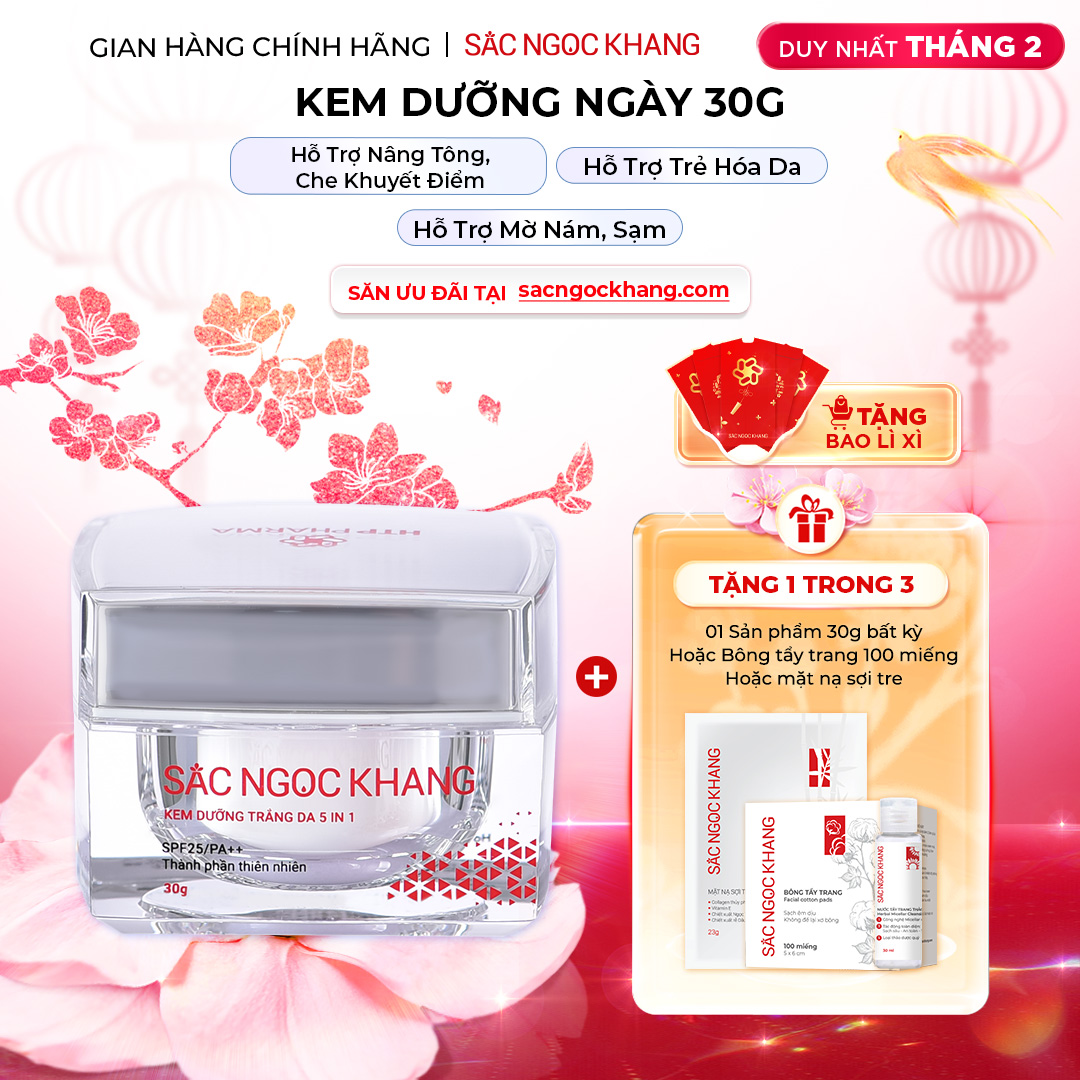 1729649540470574040 Kem Dưỡng Trắng Da Ban Ngày 5 in 1 - Sắc Ngọc Khang 30g - Ảnh 1